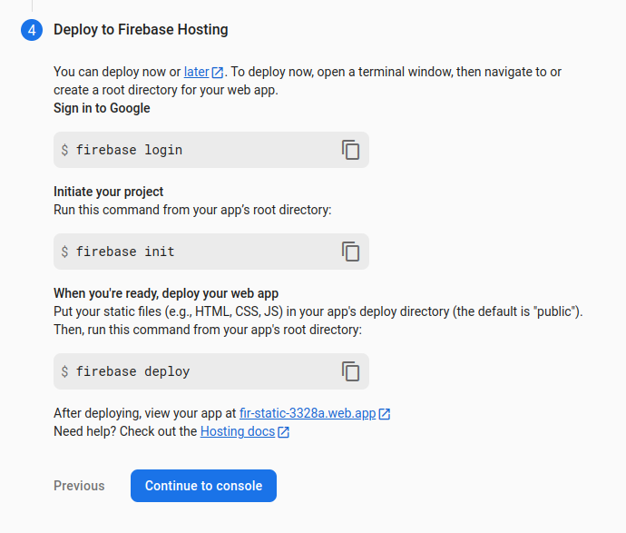 Last step, deploy to Firebase hosting