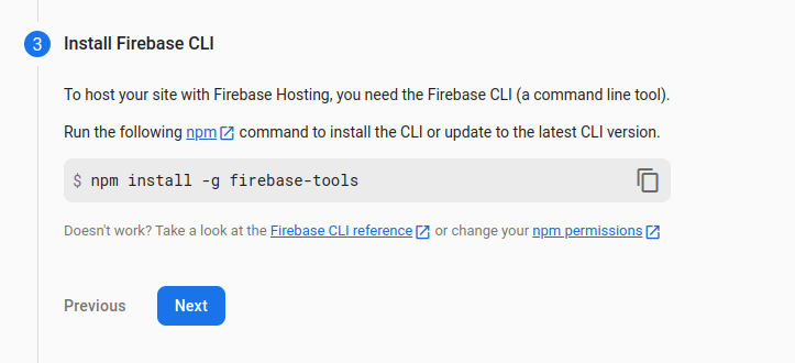 Install Firebase CLI tools