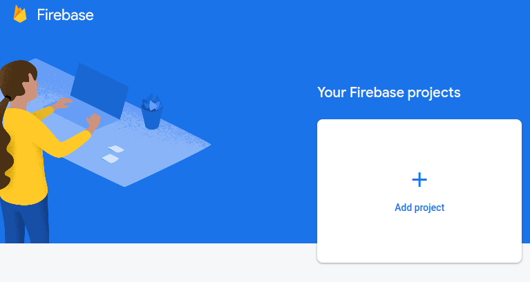 Add a new project in the Firebase console