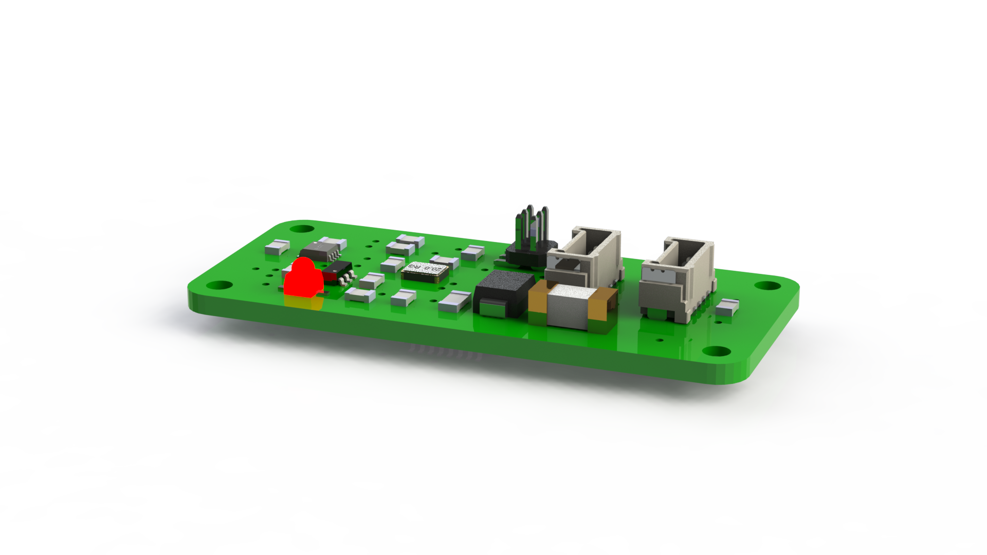 3D back view of the VL6180 TOF distance sensor