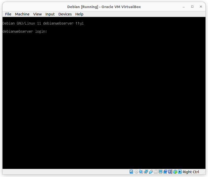 Debian 11 login prompt after installation
