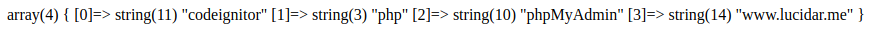 var_dump function is not displayed properly