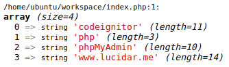 La fonction var_dump produit un affichage formaté