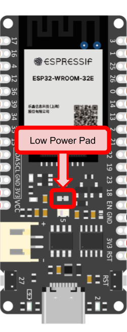 Connection basse consommation de l'ESP32 DFR0654 (Low Power Pad)