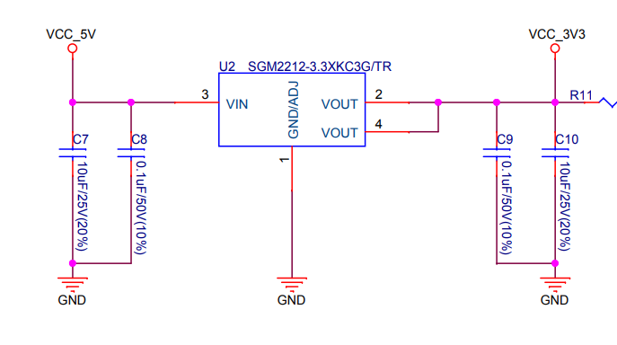 Schéma du régulateur de la carte ESP32 S3 DevKitM 1
