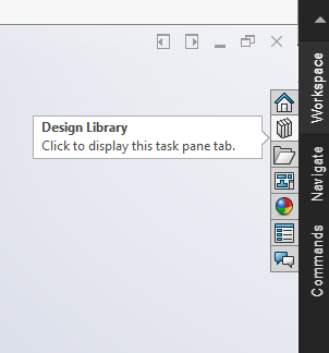 Onglet Design Library dans Solidworks 2016