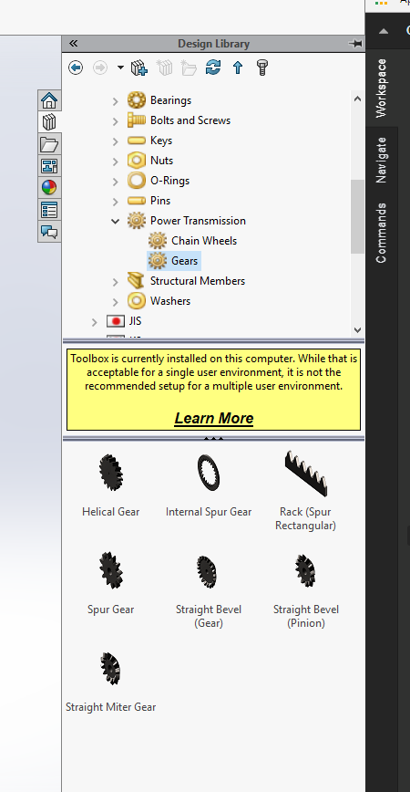Les engrenages dans Solidworks 2016