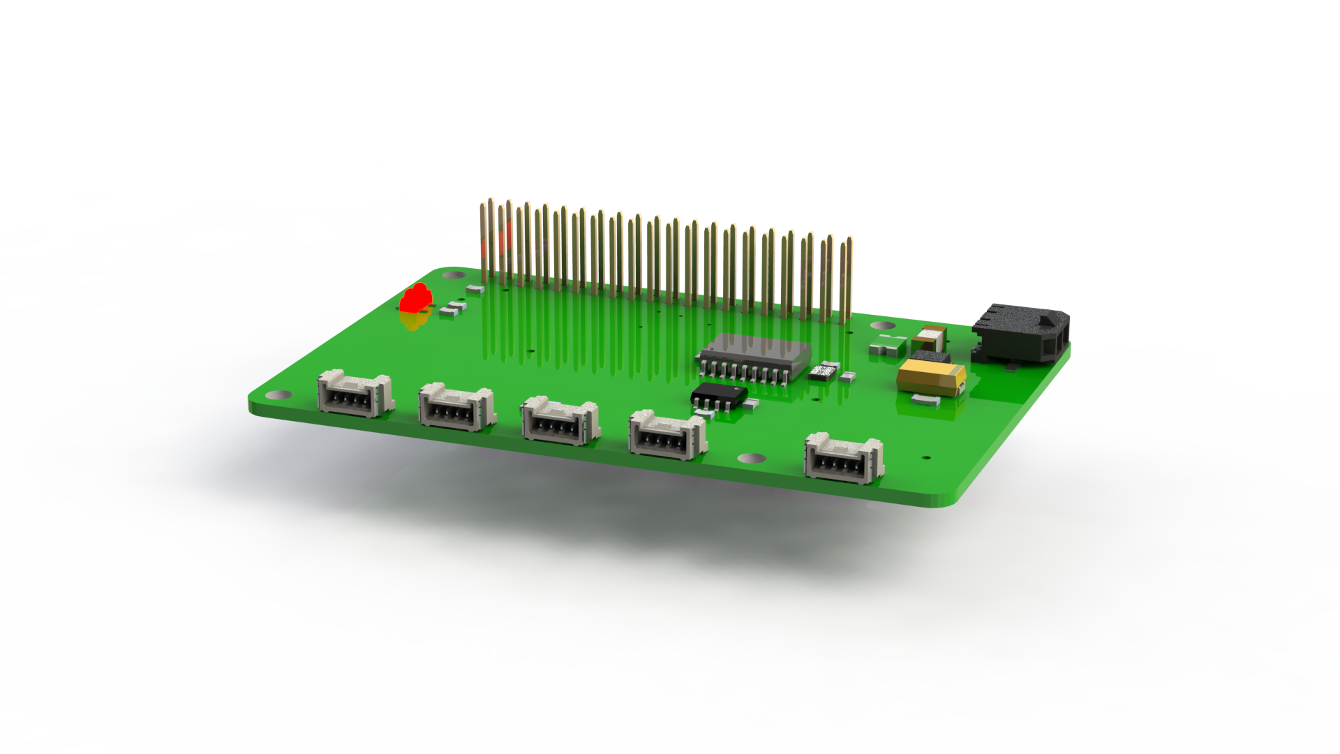 Vue 3D de la carte bus CAN pour Raspeberry Pi 3