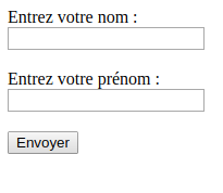 Exercice sur les formulaire, saisie du prénom et du nom