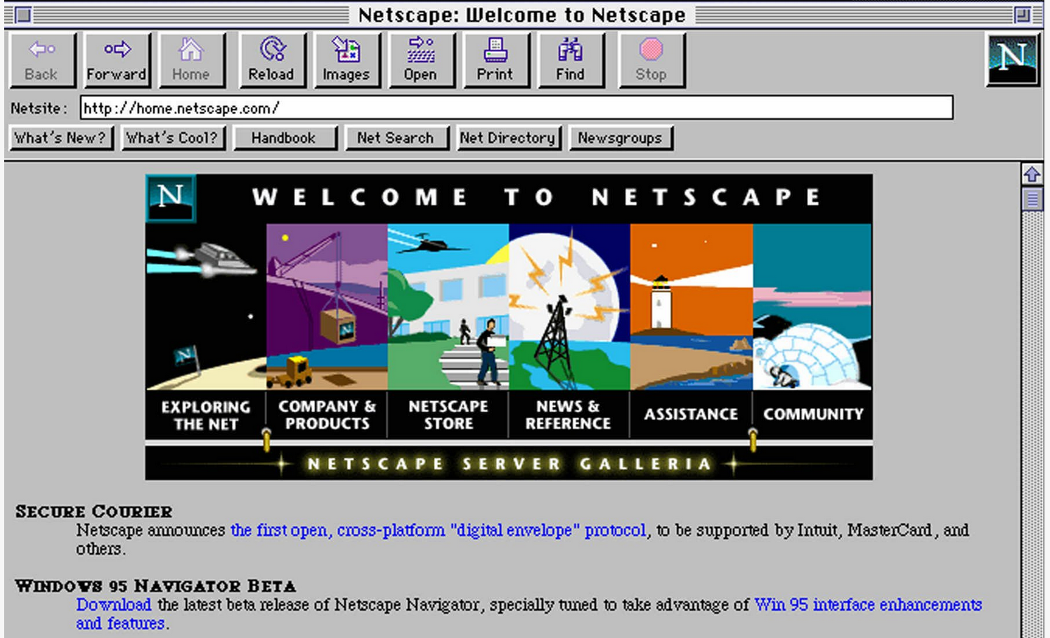 Le navigateur web Netscape dominait le marché dans les années 90