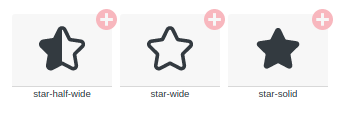 Étoiles et demi étoiles sélectionnées du site Friconix