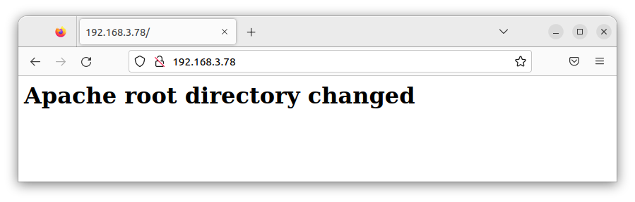 Apache root directory changed